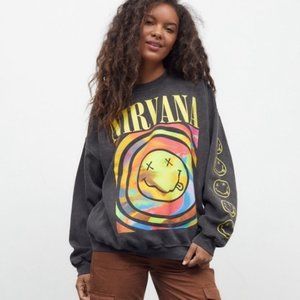 Urban Outfitters Nirvana Smile Overdyed Sweatshirt